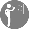 3D stick guy holding dart
